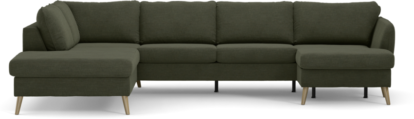 County - 3-sits soffa med divan vänster och schäslong höger - Grön
