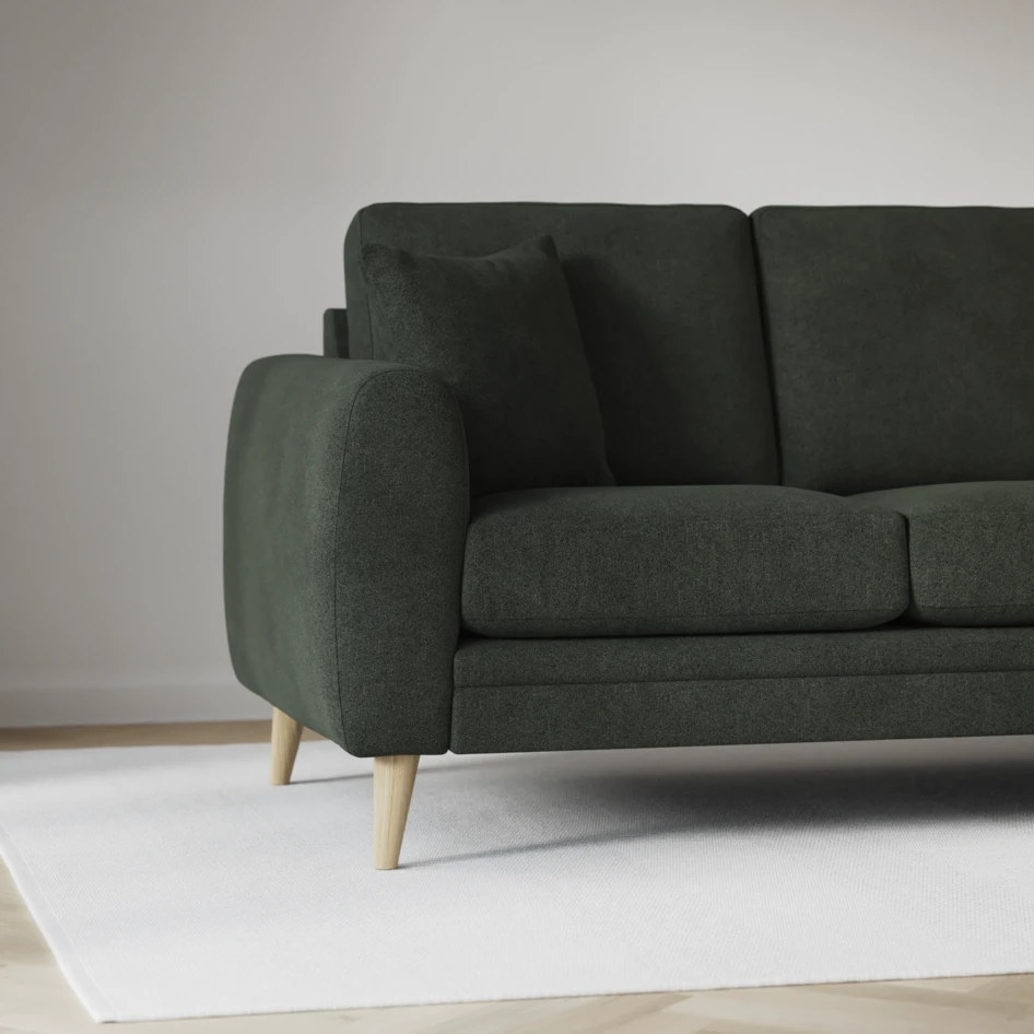 Eden - 3-sits soffa med divan vänster och schäslong höger - Grön