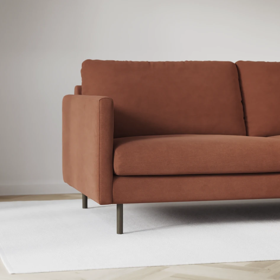 Madison Lux - 2-sits soffa med divan vänster och höger - Röd