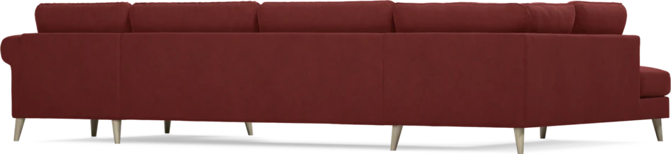 Bridge - 3-sits soffa med divan vänster och schäslong höger - Röd