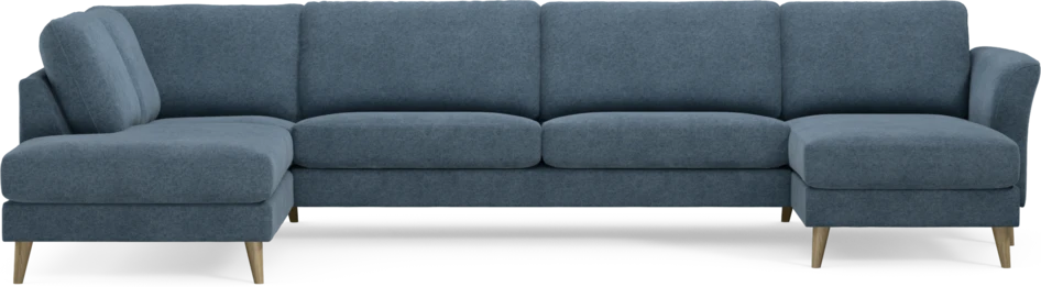 Bridge - 3-sits soffa med divan vänster och schäslong höger - Blå