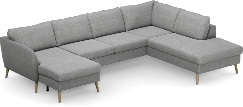 County - 3-sits soffa med schäslong vänster och divan höger - Grå