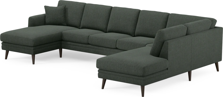 Eden - 3-sits soffa med schäslong vänster och divan höger - Grön