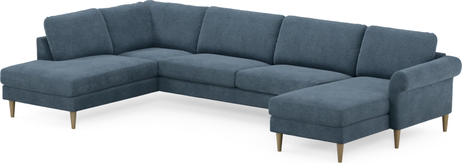 Bridge - 3-sits soffa med divan vänster och schäslong höger - Blå