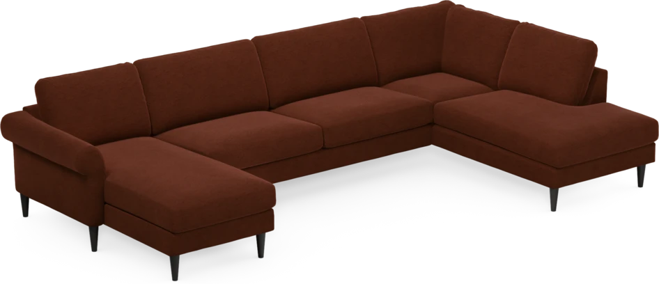 Bridge - 3-sits soffa med schäslong vänster och divan höger - Orange
