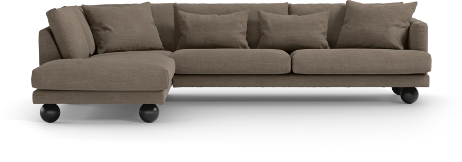 Harper - 3-sits soffa med divan vänster - Brun
