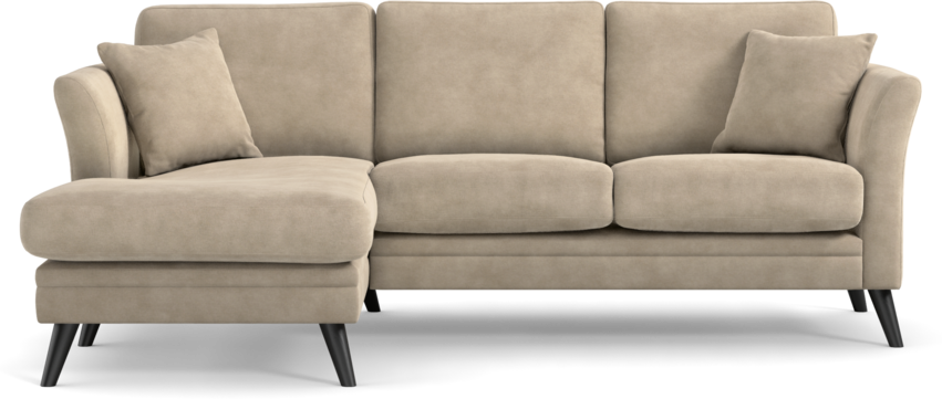 Eden - 2-sits soffa med schäslong - Brun