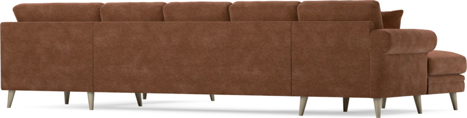 Eden - 3-sits soffa med schäslong vänster och divan höger - Orange
