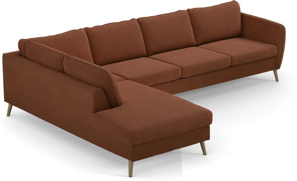 County - 3-sits soffa med divan vänster - Orange