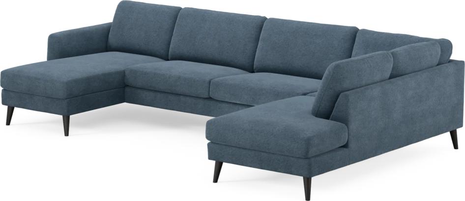 Bridge - 3-sits soffa med schäslong vänster och divan höger - Blå