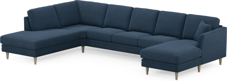 Eden - 3-sits soffa med divan vänster och schäslong höger - Blå