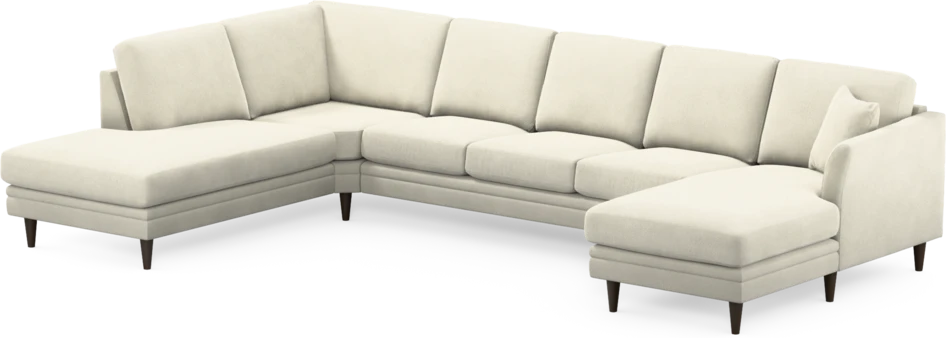 Eden - 3-sits soffa med divan vänster och schäslong höger - Vit