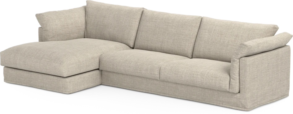 Cherrie - 3-sits soffa med schäslong vänster, med kappa - Beige