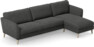 Bridge - 3-sits soffa med schäslong höger - Svart