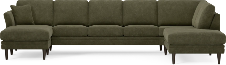 Eden - 3-sits soffa med schäslong vänster och divan höger - Grön