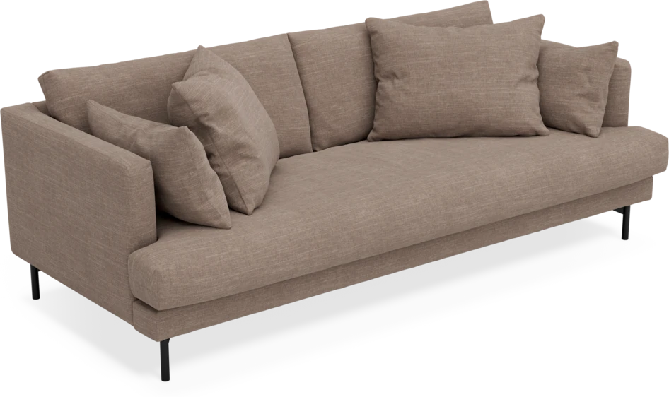 Harper - 3-sits soffa, hel dyna - Brun