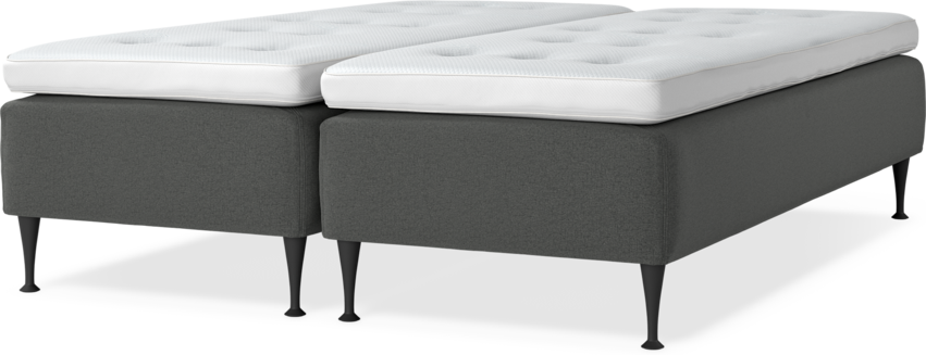 Delux Sense - Ramsäng, dubbelsäng med bäddmadrass - Grå