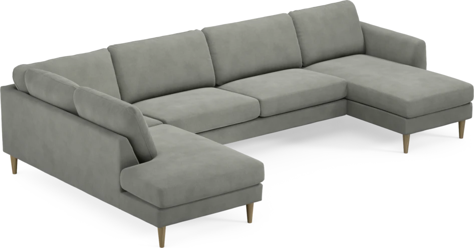 Bridge - 3-sits soffa med divan vänster och schäslong höger - Grå