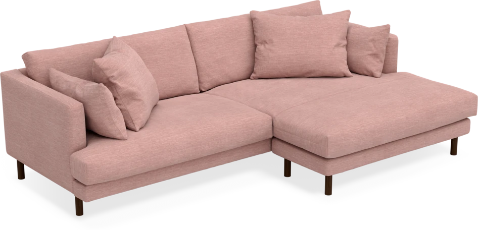 Harper - 4-sits med schäslong XL höger - Rosa