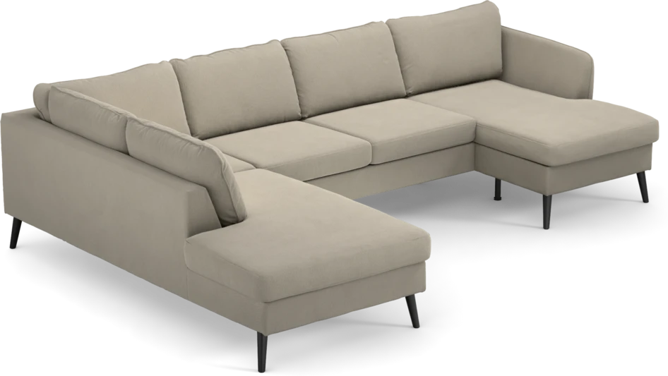 County - 3-sits soffa med divan vänster och schäslong höger - Grå