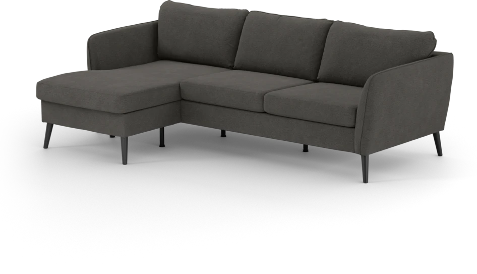 County - 3-sits soffa med flyttbar schäslong - Brun