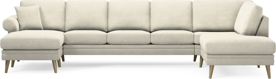 Eden - 3-sits soffa med schäslong vänster och divan höger - Vit