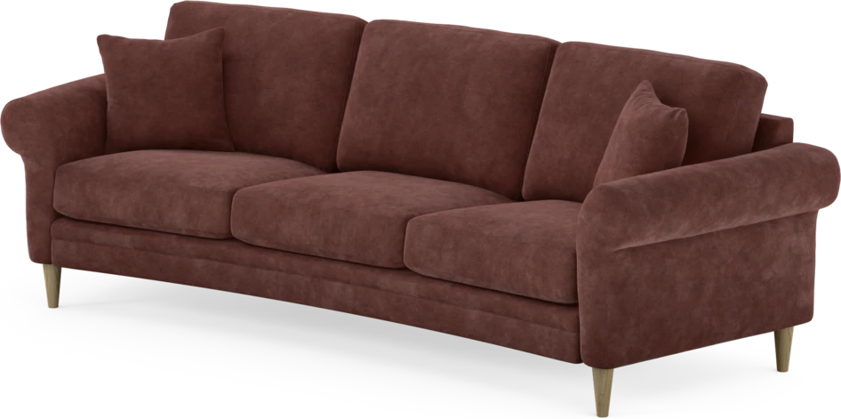Eden - 3-sits soffa svängd - Röd