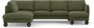 Madison Lux - 2-sits soffa med divan vänster och schäslong höger - Grön