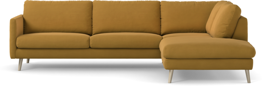 Madison Lux - 3-sits soffa med divan höger - Gul