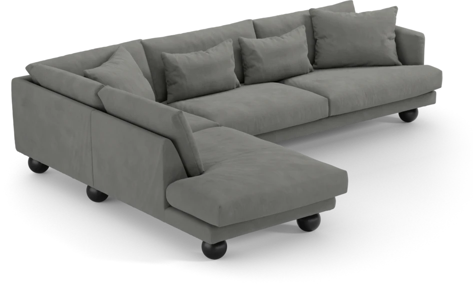 Harper - 3-sits soffa med divan vänster - Grå