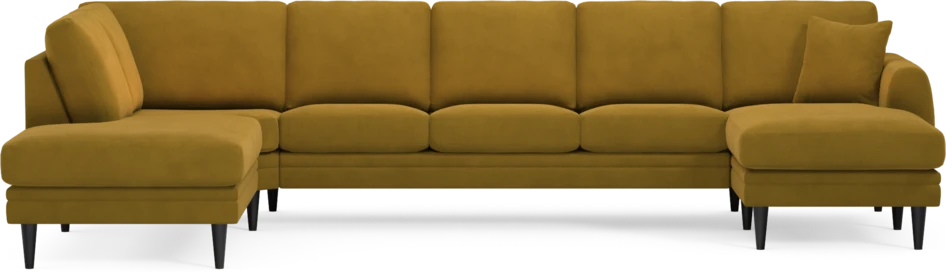 Eden - 3-sits soffa med divan vänster och schäslong höger - Gul