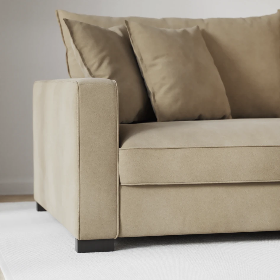 Rossi - 2-sits soffa med schäslong XL vänster - Beige