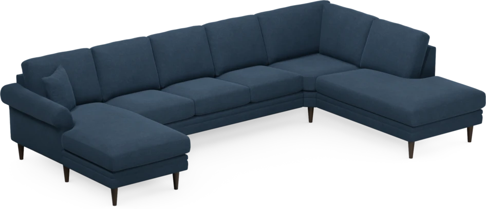 Eden - 3-sits soffa med schäslong vänster och divan höger - Blå