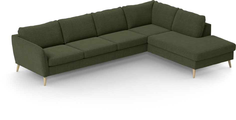 County - 3-sits soffa med divan höger - Grön