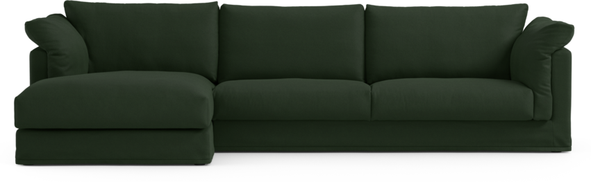 Cherrie Klädsel - Klädsel till 3-sits soffa med schäslong vänster - Grön