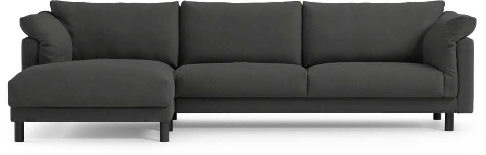 Cherrie - 3-sits soffa med schäslong vänster, fast klädsel - Grå