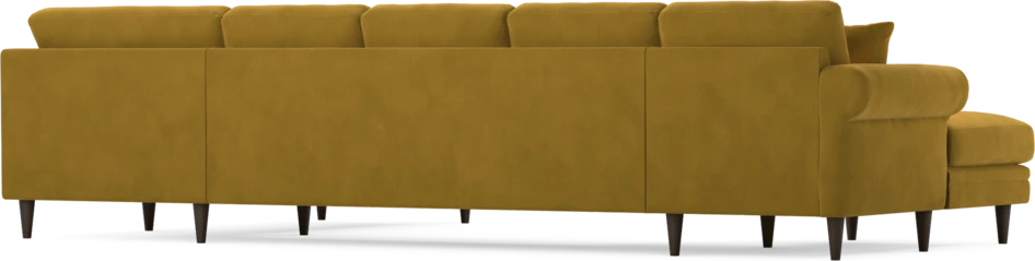 Eden - 3-sits soffa med schäslong vänster och divan höger - Gul
