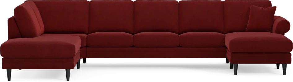 Eden - 3-sits soffa med divan vänster och schäslong höger - Röd