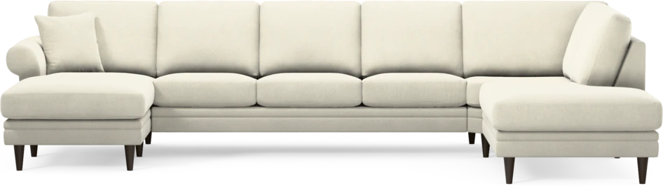 Eden - 3-sits soffa med schäslong vänster och divan höger - Vit