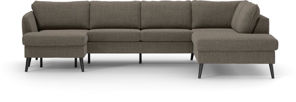County - 3-sits soffa med schäslong vänster och divan höger - Brun