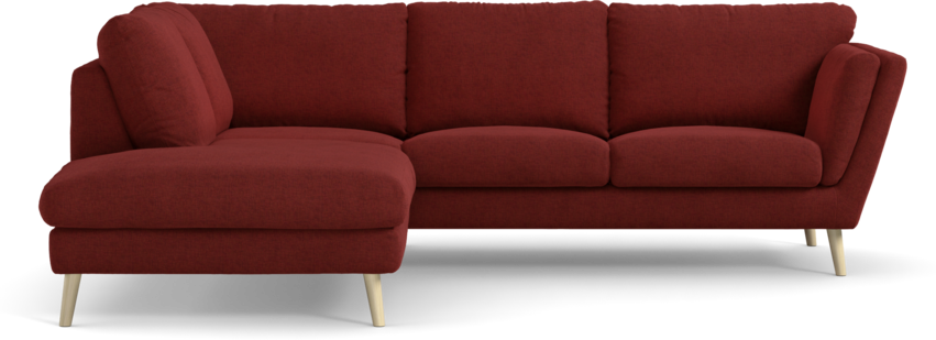 Madison Lux - 2-sits soffa med divan vänster - Röd