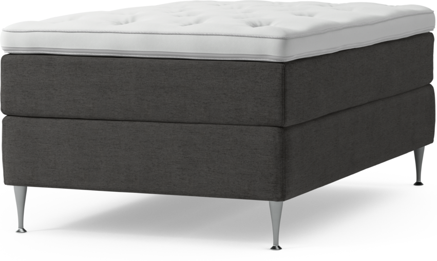 Delux Dream - Kontinentalsäng, enkelsäng 120 cm med bäddmadrass och sängben - Grå