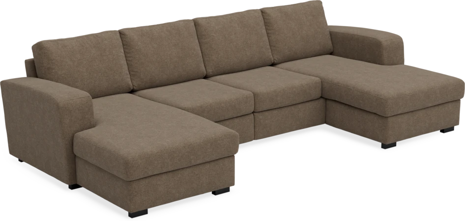 Friday - 2-sits soffa med två schäslonger - Brun