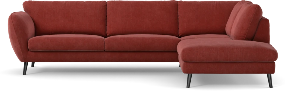 Madison - 3-sits soffa med divan höger - Rosa
