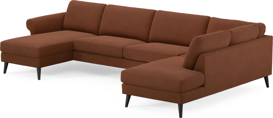 Bridge - 3-sits soffa med schäslong vänster och divan höger - Orange