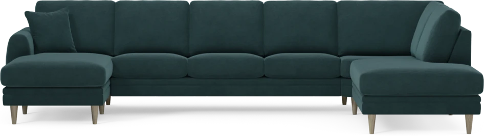 Eden - 3-sits soffa med schäslong vänster och divan höger - Blå