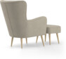 Cordelia - Fåtölj med fotpall - Beige