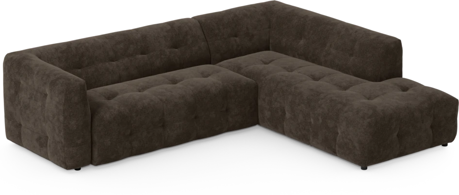 Bella - 3-sits soffa med divan höger - Brun