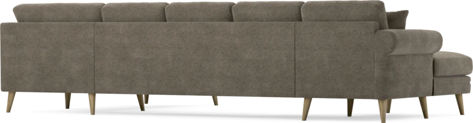 Eden - 3-sits soffa med schäslong vänster och divan höger - Brun
