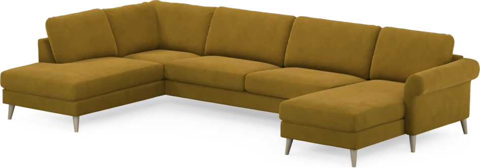Bridge - 3-sits soffa med divan vänster och schäslong höger - Gul